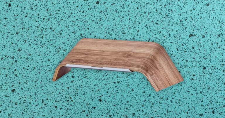 Grovemade Walnut Laptop Stand Abstract Background SOURCE Grovemade