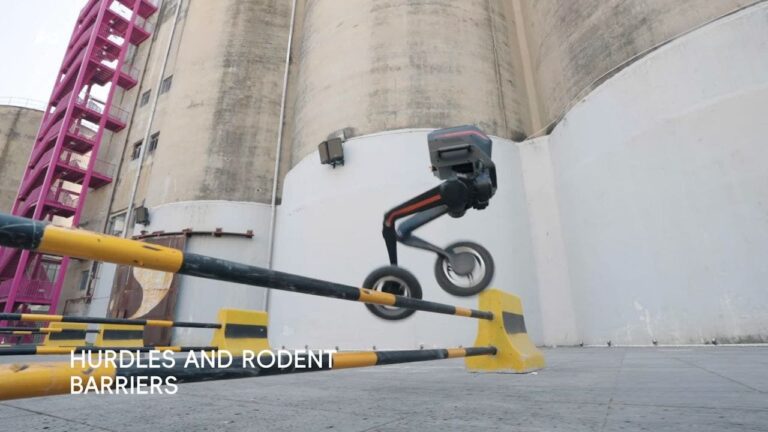 2 chinas tron 1 robot hurdles over obstacles like its nothing