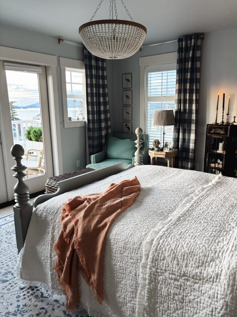 blue and white cozy cottage bedroom the inspired room